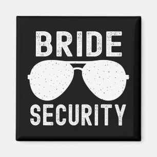Aimant Bride Sécurité Funny Mariage Bachelorette Party Su