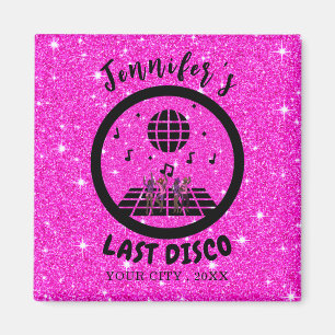 Aimant Bright Pink parties scintillant Disco Bachelorette