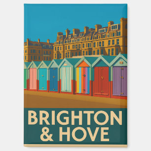 Aimant Brighton Beach Huts - Imprimer de bord de mer colo