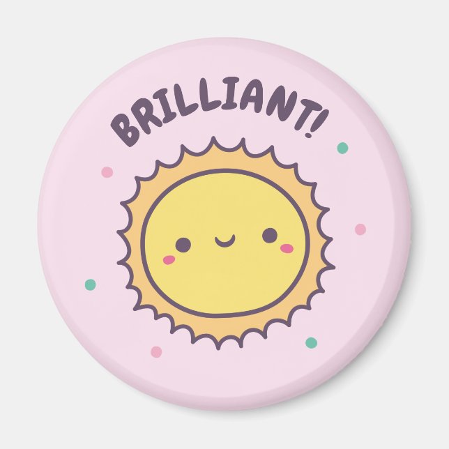 Aimant Brilliant mignon Sun Kids Motivationnel (Devant)