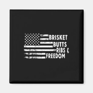 Aimant Brisket Butts Ribs Et Freedom Bbq Drapeau Américai