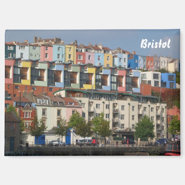 Aimant Bristol Harbourside Maisons colorées (Recto)
