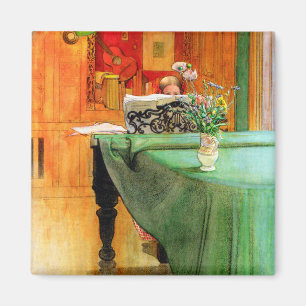 Aimant Brita au piano par Carl Larsson, Art ancien