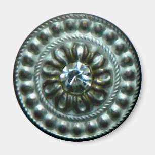 Aimant Broche argentée ancienne avec gemme