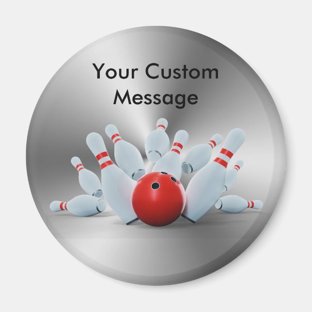 Aimant Broches de bowling 10 broches de bowling sur mesur (Devant)