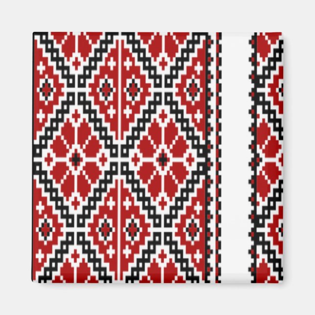 Aimant Broderie rouge ukrainienne (Devant)