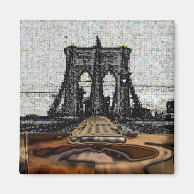 Aimant Brooklyn Bridge & Guitare (Devant)