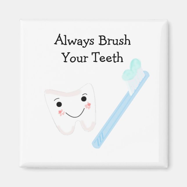 Aimant Brosse à dents et à dents avec Dental Saying (Devant)