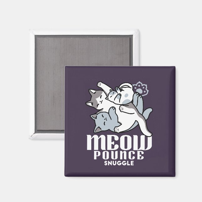 Aimant Brosse à lait - Chats à couchage mignon (Recto/Verso)