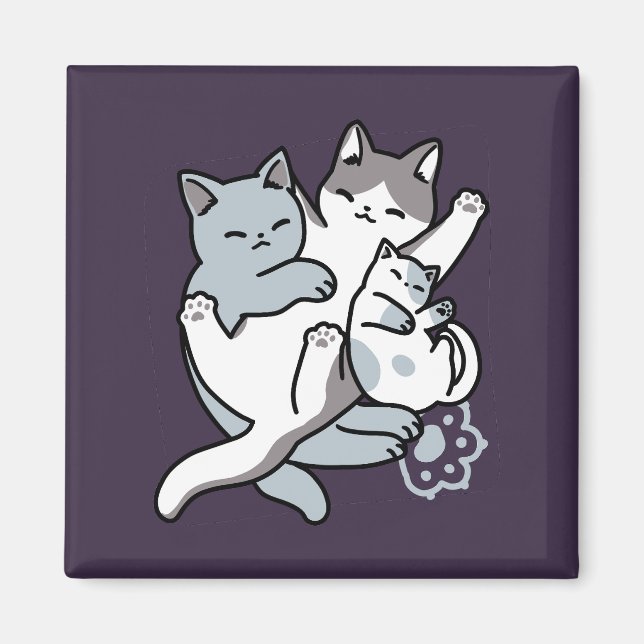 Aimant Brosse à lait - Chats à couchage mignon (Devant)