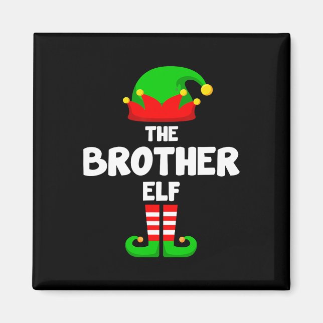 Aimant Brother Elf drôle Noël Correspondant famille Pa (Devant)