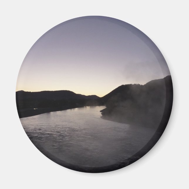 Aimant Brouillard matinal sur la rivière Jackson à Grand  (Devant)