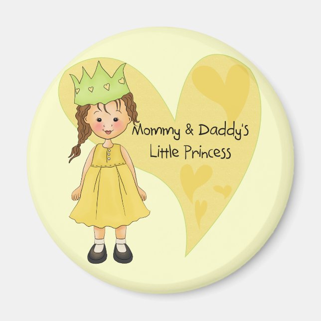 Aimant Brown Hair maman et la princesse de papa (Devant)