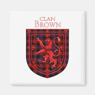 Aimant Brown Tartan Scottish Plaid Lion Rampant