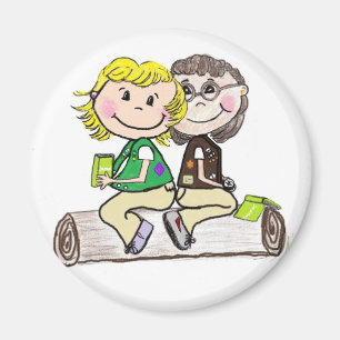 Aimant "brownie" junior de fille scout dehors