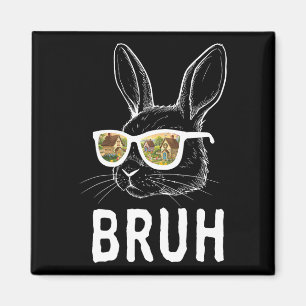 Aimant Bruh Pâques Jour Funky Lapin Lapin Face Gles Easte