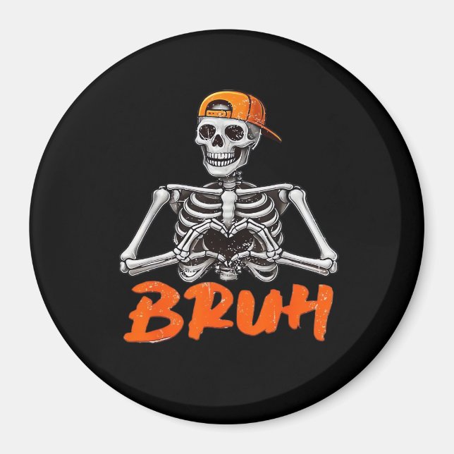 Aimant Bruh Skeleton Coeur main Halloween Costumes Hommes (Devant)