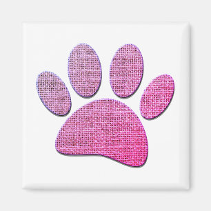 Aimant Brûlure Paw Dog Imprimer En Rose