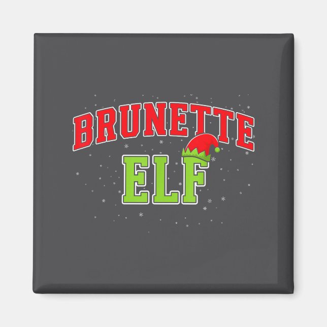 Aimant Brunette Elf Christmas Family Matching Group Xmas  (Devant)
