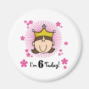 Aimant Brunette Princesse 6e anniversaire