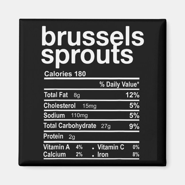 Aimant Brussels Sprout Nutrition Facts Funny Thanksgiving (Devant)