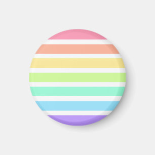 Aimant Bubblegum rainbow and white stripes