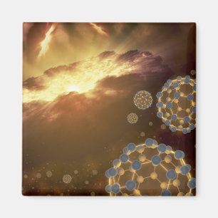 Aimant Buckyballs flottant dans l'espace interstellaire