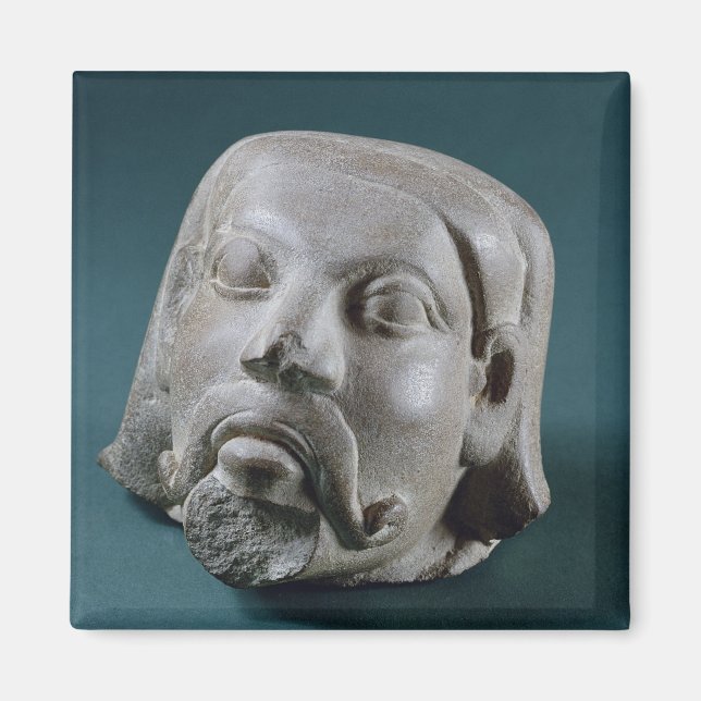 Aimant Buffed sandstone head of a foreigner, Sarnath, 3rd (Devant)