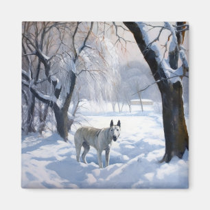 Aimant Bull Terrier Laisser neiger Noël