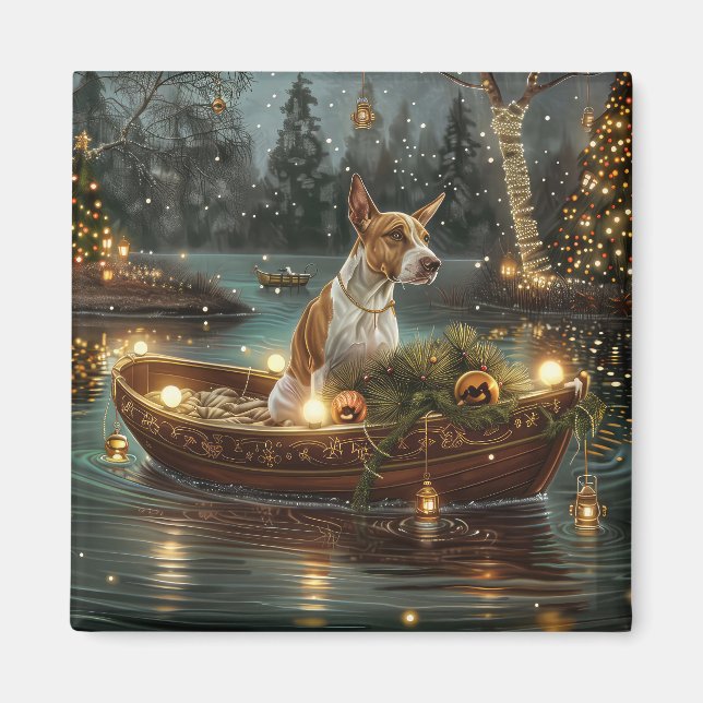Aimant Bull Terrier Noël Festive Voyage (Devant)