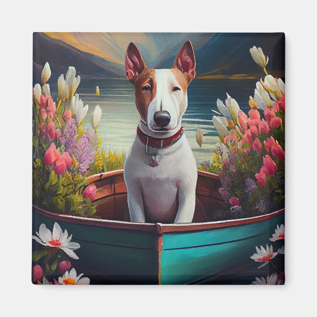 Aimant Bull Terrier sur une pagaie : une aventure Pittore (Devant)