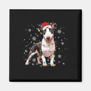 Aimant Bull Terrier Sweat de Noël Chien Xmas Lumières Tre