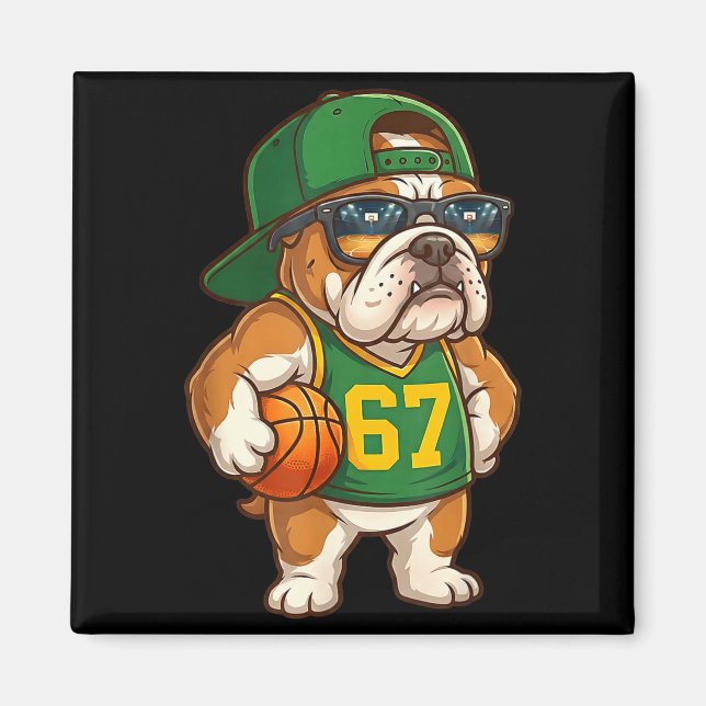 Aimant Bulldog Basketball 67 Gen Alpha Slang Srts Dog Boy (Devant)