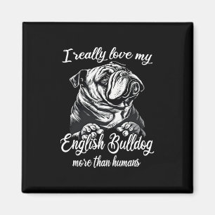 Aimant Bulldog Outfit Love My English Bulldog