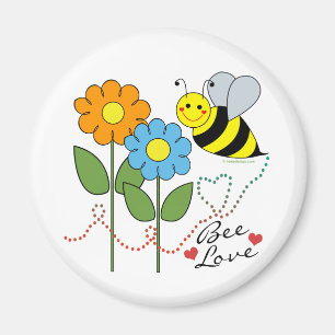 Aimant Bumble Abee Avec Fleurs Abee Aimer