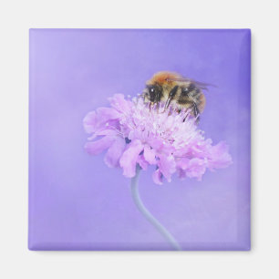 Aimant Bumble Bee perché sur une fleur rose