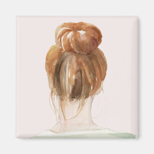 Aimant Bun de noeud à cheveux rouges