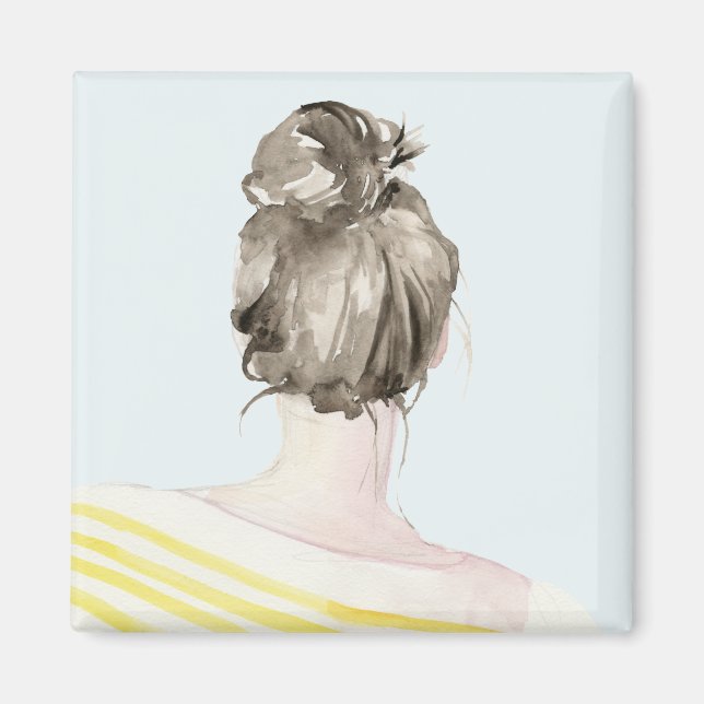 Aimant Bun de noeud de cheveux Brown (Devant)