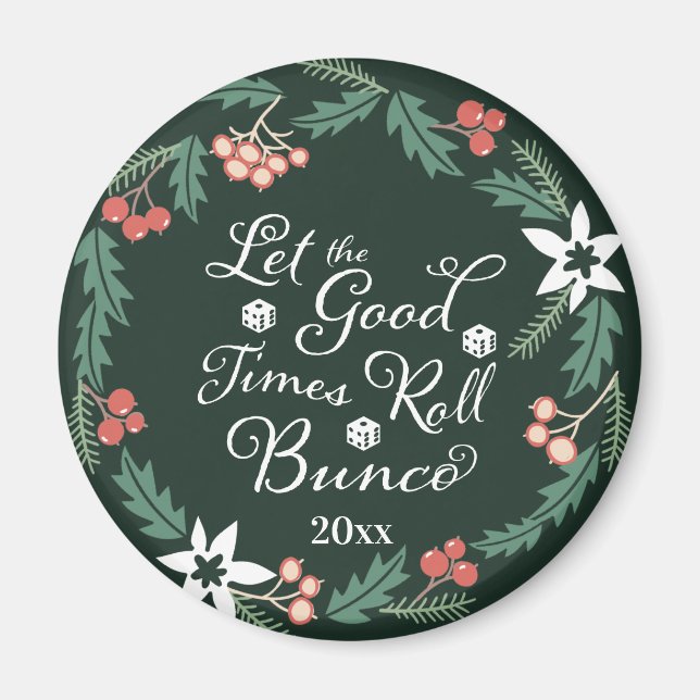 Aimant Bunco Joyeux Noël Fêtes Jour Fer Dinus (Devant)