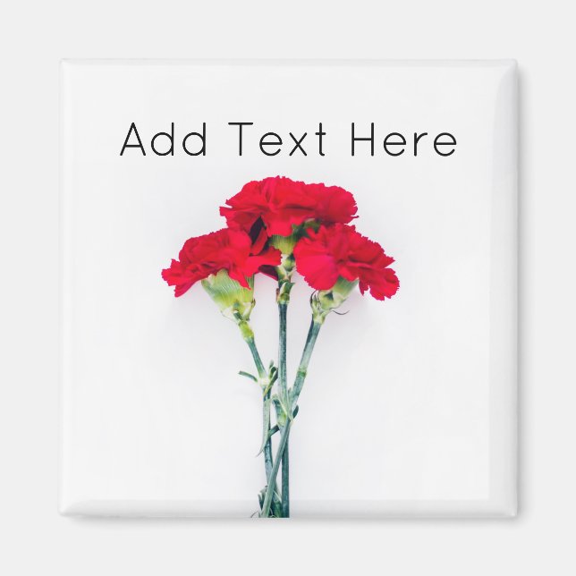 Aimant Bundle of Red Carnation Flowers (Devant)