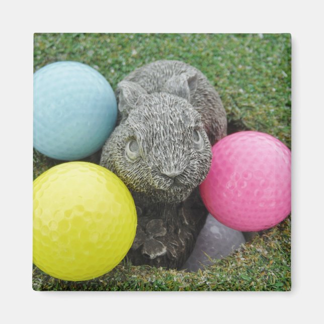 Aimant Bunny avec balles de golf colorées (Devant)