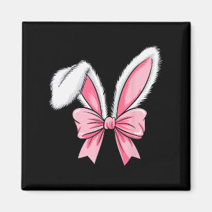 Aimant Bunny de Pâques Oreilles Coquette Rose Bow Jour de