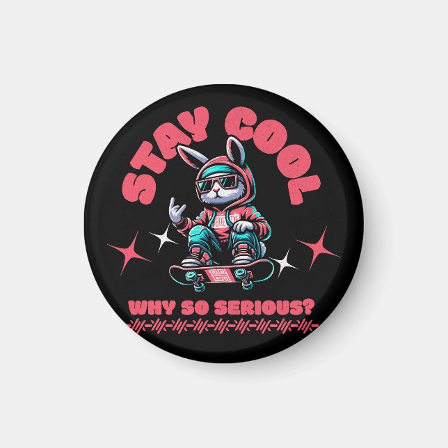 Aimant Bunny de skateboard cool (Devant)