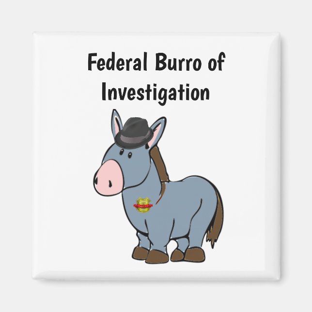 Aimant Bureau fédéral d'enquête du FBI Dessin d'âne (Devant)