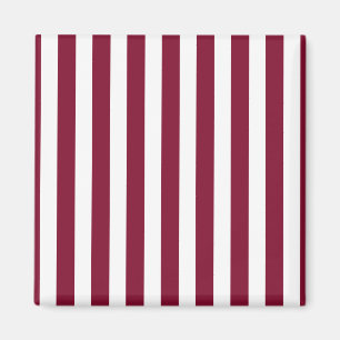 Aimant Burgundy et blanc rayures de bonbons