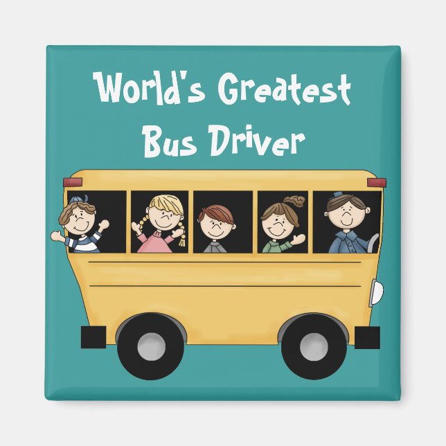 Aimant Bus scolaire ~ Le plus grand conducteur de bus du  (Devant)