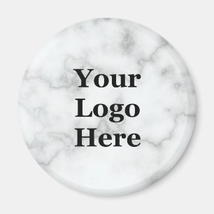 Aimant Business Faux Marbre blanc Votre logo ici Modèle