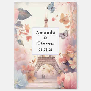 Aimant Butterflies et fleurs de la Tour Eiffel Sauvez la 