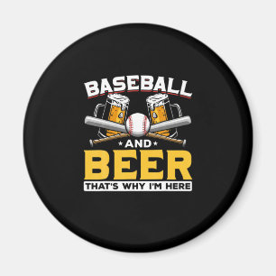 Aimant Buveur de bière Baseball Humour de bière Anniversa