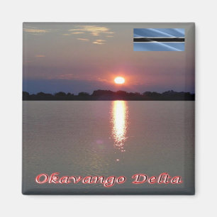 Aimant BW - Botswana - Coucher de soleil du delta de l'Ok